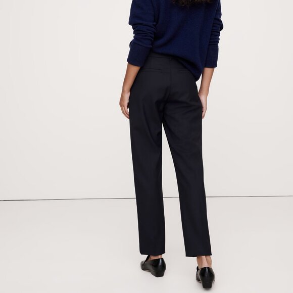 Banana Republic High-Rise Tapered Italian Wool Ankle Pant size 6 Navy - Picture 3 of 5